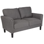 Flash Furniture Bari Upholstered Loveseat in Dark Gray Fabric