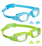 Kids Swim Goggles 2 Pack Swimming Goggles Anti Fog Anti-UV for Child Teens Youth