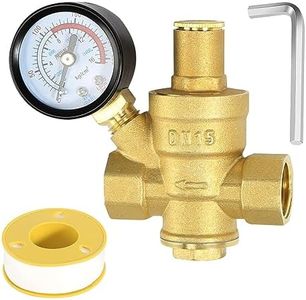 Regulador de Presion Agua DN15 1/2 pulgada con Indicador Presión, Fabricado 100% en latón Alta Dureza, Reductor de Presion de Agua Valvula Reductora de Presion Agua Válvula de Presión de Agua 1 2