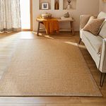 Natural Rug, Bohemian Rug Jute Look Rug for Living Room Bedroom Hallway Outdoor Rug Natural Color (8878 Yellow, 60x180cm)