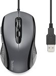 TechRise Wired Mouse USB 2.0, Mice Wired Optical USB Computer Mouse With 3600DPI 4 Adjustable Levels, Gaming Grade Sensor, 6-Button Ergonomic Mice, Business Office Mouse for PC and Laptop - Grey