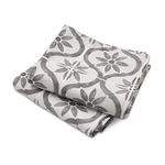 Cuisinart Fouta Patterned Grey Tea Towels for Kitchen Set of 2 - Antibacterial, Hypoallergenic, Absorbent Terry Kitchen Towels, 40x70 cm