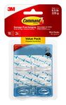 Command Mini Hook, Value Pack of 18 Mini Hooks and 24 Small Adhesive Strips, Transparent - Damage Free Hanging - Holds up to 225 gm (Packaging May Vary)