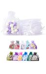 Soul Projekt 50pcs Organza Gift Bags, White 7x9cm Drawstring Net Bags for Favours, Jewellery, Birthdays, Diwali Mini Bags, Wedding Sweet Bags, Party Bags, Christmas Organza Pouches All Occasions