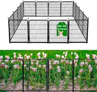 Getlay Garden Fence 36 Inch 14 Panels Without Gate,Black Dog Pen Wide Door,Be Suitable for Inside and Outside,Low Threshold Total 31 Ft(l) Garden Fence for Yard and Dog,