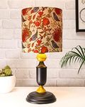 Murphy Black Table Lamp with Bird and Floral Shade, LED Bulb Included (Bird Shade)