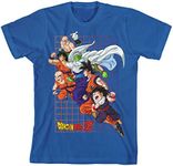 Dragon Ball Z Saiyan Group Youth Boy's Royal Blue T-Shirt-XS