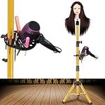 55 Inch Wig Stand Tripod - Adjustable Wig Mannequin Head Stand Tripod Stainless Steel Wig Tripod Stand Wig Head Stand Tripod with Tool Tray (Mannequin Head Not Included)