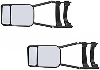 Car Towing Mirror, Baceyong Caravan Wing Mirror Extensions Caravan External Mirrors Trailer Dual Glass Long Arm Wing Mirrors, 2PCS