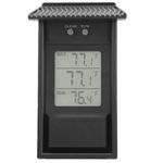 Outdoor Digital Thermometer, Weatherproof Outside Thermometer for Garden Greenhouse, -20-50°C ±1°C Accuracy, ℃/℉ Display, ABS Material with Hanging Hook, Black