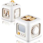 TurtleBee Life Skill Builder Cube Montessori Toys for 1 Year OldBusy Cube for Baby Toys 12-18 MonthsBaby Sensory Travel Toys for Toddlers 1-3Birthday Gifts for 1 2 Year Learning & Motor SkillWhite