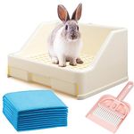 Large Rabbit Litter Box with Bonus Pads, Drawer, Corner Toilet Box and Bigger Pet Pan for Adult Guinea Pigs, Chinchilla, Ferret, Galesaur, Small Animals