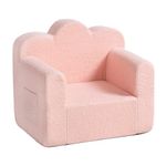 Tiita Kids Couch Sherpa Toddler Chair, Cloud-Like Comfy Kids Sofa Toddler Reading Chair with Washable Cover Carrying Handle, Convertible Children Sofa Chair for Girls and Boys