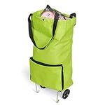 Collapsible Trolley Bags Folding Shopping Bag with Wheels Foldable Shopping Cart Reusable Shopping Bags Portable Hand-Pulling Grocery Bags Shopping Trolley Bag on Wheels