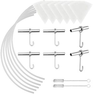 ARGCONNER Maple Syrup Tapping Kit – (6) Stainless Steel Spiles and Hooks, (6) 3-ft Food Grade Tubing, (6) 1-Quart Syrup Pre-Filters, (2) Spile Cleaning Brushes, Upgraded Maple Tree Tapping Kit