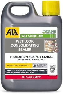 FILA Surface Care Solutions, WET STONE ECO, Waterproofing Sealant for Natural Stone, Wet Look Tile Sealant, Stainproof Patio Sealer Wet Look, Suitable as Indoor and Outdoor Sealant, Dustproof, 1L