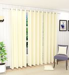 Decorvilla Whiteout Faux Silk Superior 4 Piece Plain Solid Grommet Curtains Door Curtains, 7 Feet, Cream