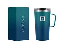 IRON °FLASK Grip Coffee Mug - 16 Oz, Leak Proof, Vacuum Insulated Stainless Steel Bottle, Double Walled, Thermo Travel, Hot Cold, Water Metal Canteen