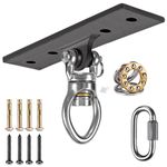 BeneLabel Heavy Duty Swing Hanger, Swing Set Accessorie with Carabiner for Indoor Outdoor Playground, Porch Swing Hanging Kit for Wooden and Concrete Set with 4 Wood Screws and 4 Expansion Bolts