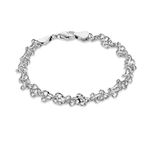 Tuscany Silver Women's Sterling Silver Rhodium Plated 5mm Twisted-Double-Curb Chain Bracelet 19cm/7.5'