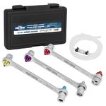 FIRSTINFO Brake Fluid Clutch Bleeder Hose with One-Way Check Valve, 3 Pcs *Double-End Wrench* w/7-12mm Sockets Set For Brake Bleeding & Hydraulic Clutch Systems