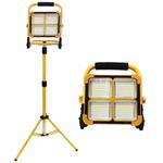 Goyappin 100W LED Work Light with Tripod Stand, 10000 Lumen Portable Adjustable Working Lights Waterproof Lamp for Construction Job Site Workshop Garage