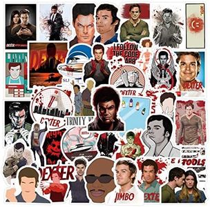 50Pcs Dexter Stickers Pack, TV Show Merchandise Cool Vinyl Waterproof Stickers for Water Bottle,Skateboard,Laptop,Phone,Computer, Car Decals Gifts for Adults Teens Kids for Party Supply
