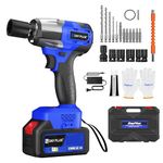 Upgraded Cordless Impact Wrench Brushless 1/2 inch Driver 21V 550N.m High Torque with Socket Set 14mm 17mm 19mm 22mm, with Battery 3000mAh Li-Ion 3200rpm Variable Speed, with Carry Box