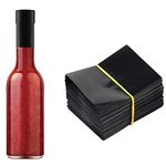 Black Shrink Bands,50x60mm 200 Pieces Black Perforated Shrink Wrap for Hot Sauce Bottles and Other Liquid Bottles Fits 3/4" to 1" Diameter