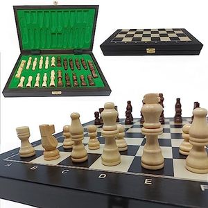 Chessebook Jeu D'échecs, Echec Pliable Échecs, Chess, Echecs, Jeux de Stratégie, Échiquier en Bois 35x35 cm