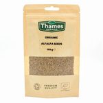 Organic Alfalfa Seeds 100g - Pure and Natural Sprouting Seeds - No Additives or Preservatives - Vegan, Non-GMO, Certified Organic - Nutritious Sprout Addition to Salads, Sandwiches - Thames Organic