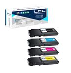 LCL Compatible for Dell C3760 C3765 C3760N C3760DN C3765DNF 331-8429 331-8432 331-8431 331-8430 (4-Pack,Black,Cyan,Magenta,Yellow) Toner Cartridge for Dell C3760dn C3760n C3760 C3765dnf C3765 C3765nf