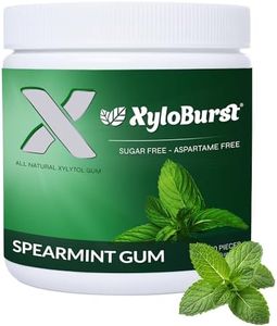 XyloBurst Gum | Xylitol Chewing Gum | Sugar Free, Gluten Free, Keto Friendly | Aspartame Free Gum For Oral Health | Spearmint | 100-Count Jar