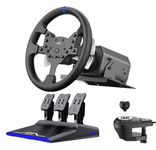 PXN-V99 PC Steering wheel, 3nm force feedback Racing wheel, 270/900° Dismantle, with Hall magnetic induction pedal, 6+1 gear shift rod steering wheel for PS4/PS3/ Xbox One/Series X/S/PC(7/8/10/11)