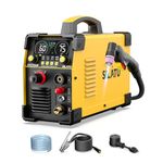 SILATU 75Amps Plasma Cutter, Large LED Display, Non-Touch Pilot Arc, Air Sensor Technology, 110/220V Dual Voltage IGBT Inverter Plasma Cutter Machine, 1'' Max Cutting Thickness for Beginners DIY