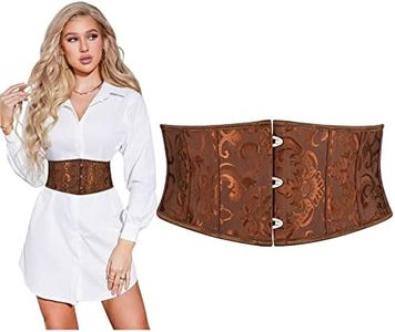 SUOSDEY Jacquard Corset Belt for Women Underbust Boned Lace Up Bustier Waspie Belt Renaissance Steampunk Pirate Corset