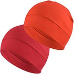 EINSKEY Unisex Skull Caps, 2-Pack Cotton Beanie Hat for Running Cycling Sleeping Cap Chemo Headwear Hard Hat Helmet Liner