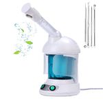 DYB Portable Facial Steamer, Nano Ionic Face Steamer with 360°Rotatable Sprayer,Mini Facial Steamer for Salon and Spa,1 Piece Headband and 4 Pieces Steel Skin Kits.