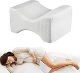 Knee Support Pillow for Side Sleepers, Memory Foam Leg Pillow Contour Wedge Cushion with Breathable Washable Cover, Sciatic Nerve Pain Relief Cushion for Spine Alignment, Back Hip and Joint Pain