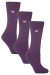 Heat Holders - 3 Pairs Womens Original Cozy Winter Warm Thermal Crew Socks (5-9, Purple)