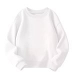 CUATINTUO Toddler Boys Girls Sweatshirts Kids Long Sleeve Tops Crewneck Pullover Cotton Tee Clothes 3-10Years (White,10T,10 Years)