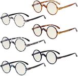 Eyekepper 5 Pack Blue Light Filter Glasses Vintage Round Computer Reading Glasses +1.75