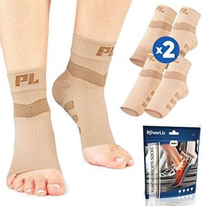 POWERLIX Feet Orthopedic Brace Plantar fasciitis socks (2 Pairs) for Arthritis, Plantar Fasciitis, Tendinitis