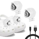 ePicsoa 2 Pcs Shoe Lights, Rechargeable Headlights for Croc Shoes ＆ Clog Shoes, Shoes Lights for Dog Walking, IPX5 Waterproof with 3 Light Modes, Holiday ＆ Birthday Gifts for Adults Kid (White 1)