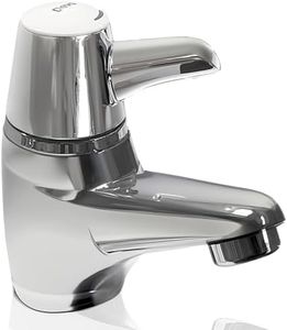 Deva Sequential Basin Mixer Tap - Chrome - Anti Scald Easy Use Single Lever Hot & Cold Thermostatic Flow Control TMV3 - Healthcare Commercial Bathroom Sink Faucet Silver SOL003 – 5 Year Warranty