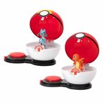 Pokemon Surprise Attack Game, Featuring Charmander #1 and Riolu - 2 Surprise Attack Balls - 6 Attack Disks - Toys for Kids and Pokémon Fans