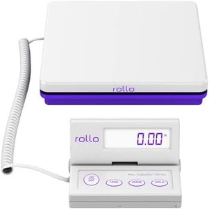 Rollo Shipping Scale For Packages - Digital Shipping Postal Scale (110 Lb Max) - Hold and Tare Functions - Includes AC Adapter and 2x AAA Batteries