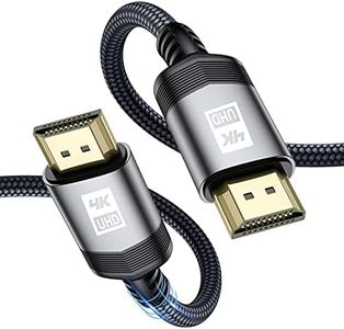 4K HDMI Cable 15M,sweguard HDMI 2.0 Cable UHD 18gbps HDMI Cord 30AWG Nylon Braided HDMI Supports 4K@60Hz 2K@144Hz 3D 2160p HD 1080p HDCP ARC Compatible PS4/3,Blu-ray,Sky,Monitor,Laptop,PC,HDTV-Grey