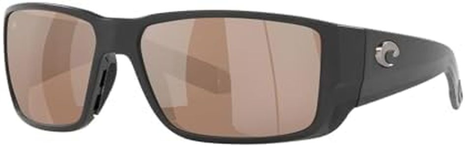 Costa Del Mar Sunglasses for Men - Blackfin PRO Mens Polarized Sunglasses - Fishing, Boating & Beach UV Protection - Size 60 - Matte Black/Copper Silver Mirror 580G
