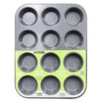 casaWare Ceramic Coated NonStick 12 Cup Muffin Pan (Silver Granite)
